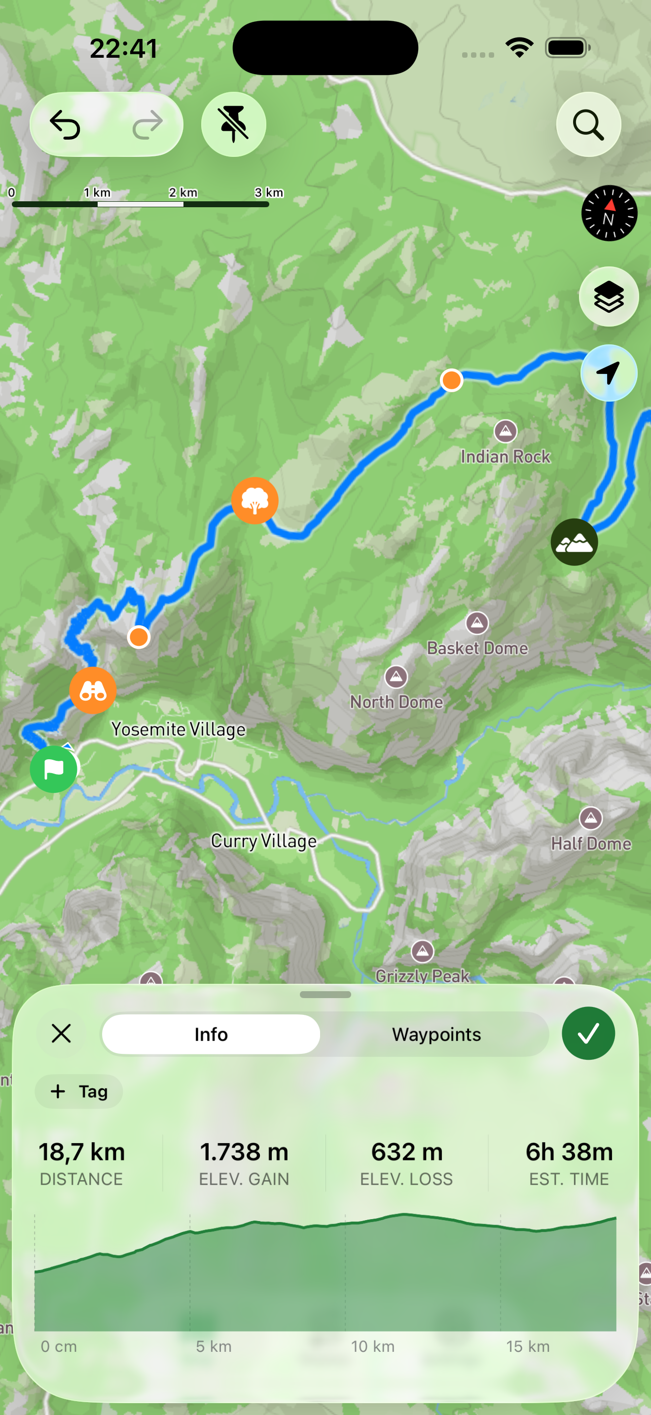 Obriy route planning on iPhone